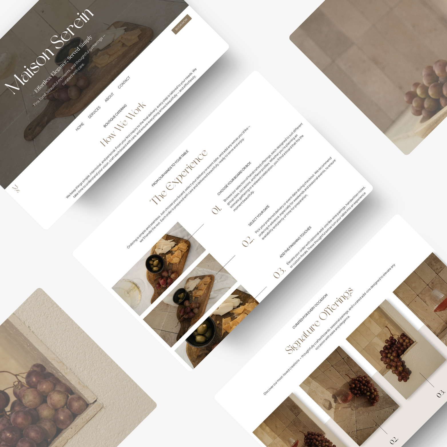 Custom website design for boutique finger food and wine bar