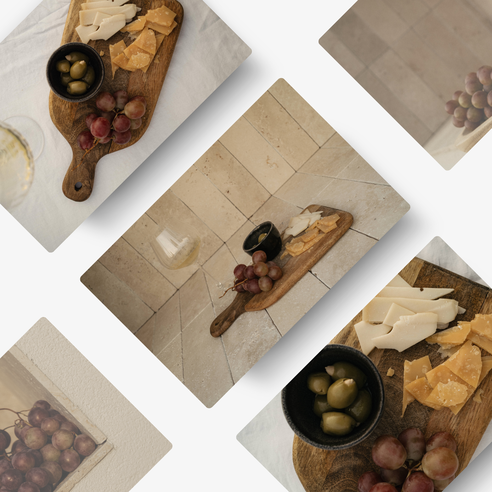 Cozy boutique wine bar website layout created by Marchella Creative